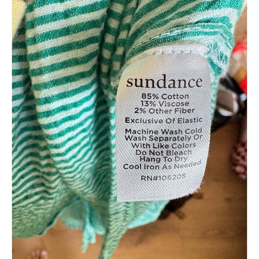 Sundance Topsail Tiered Green Striped Maxi Dress XXL Cottagecore Boho Resortwear - Picture 5 of 6